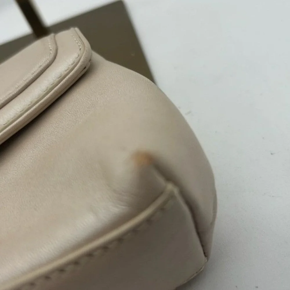 Coach Soho Wristlet Women's Beige Leather Buckle Flap Bag
